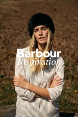 Vêtements Barbour portés en extérieur pour un shooting lifestyle dans les Pyrénées